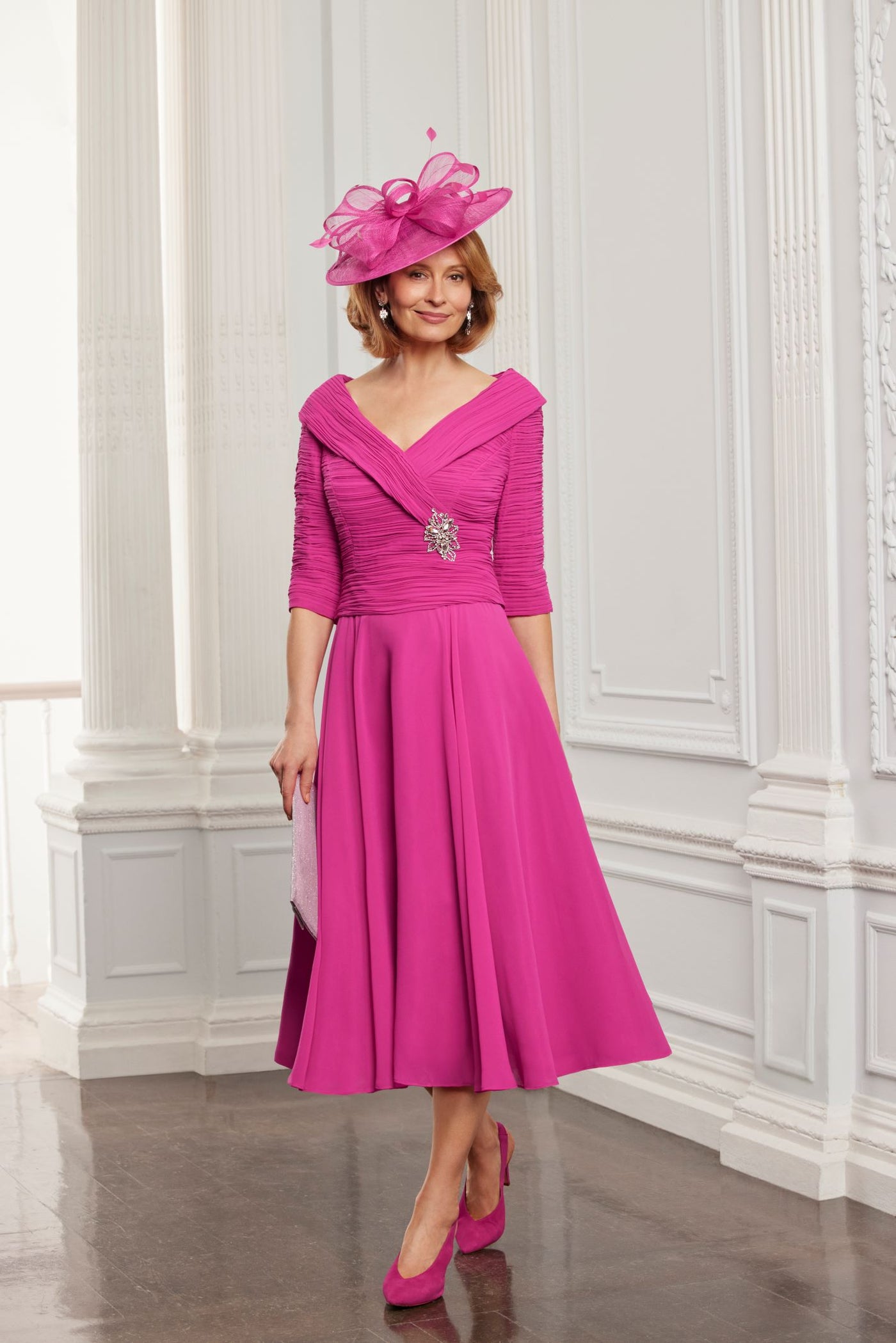 Condici 71108 Raspberry Fit and Flare Dress