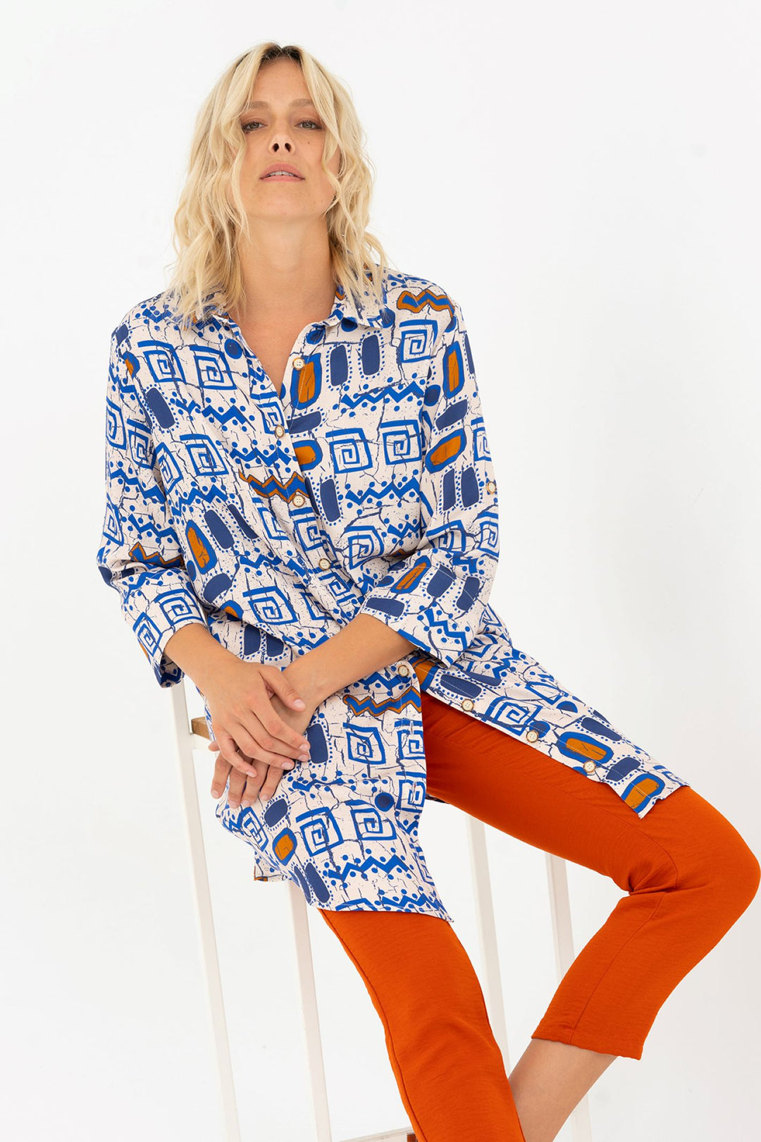 Tinta Style Apia Blue Print Long Shirt