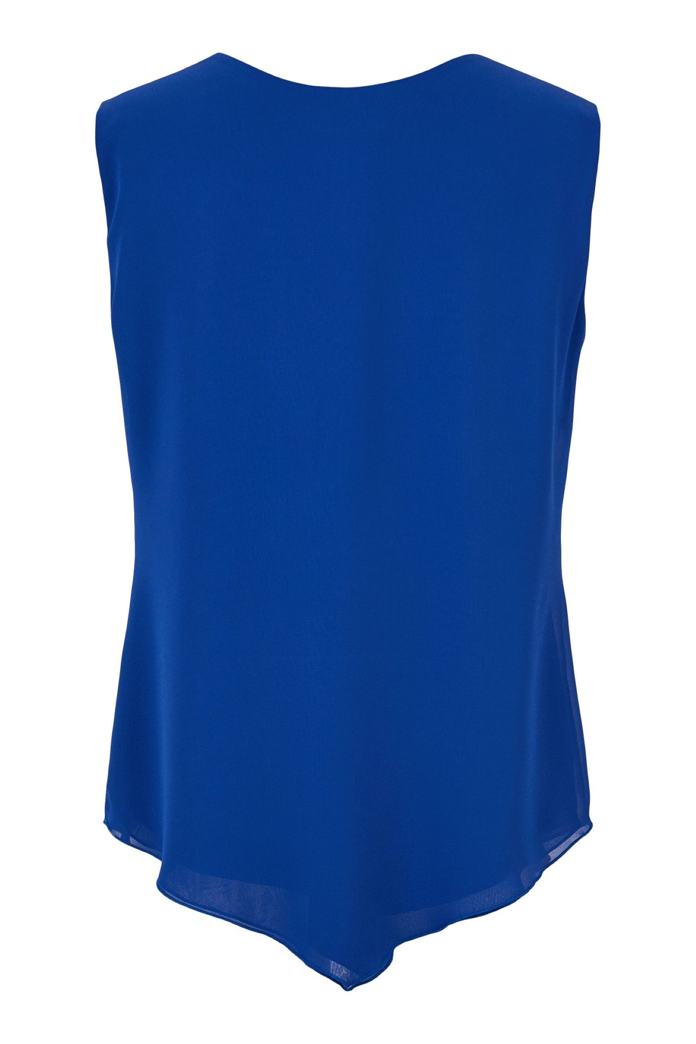 Godske 14341 Cobalt Blue Chiffon Vest Top - Rouge Boutique