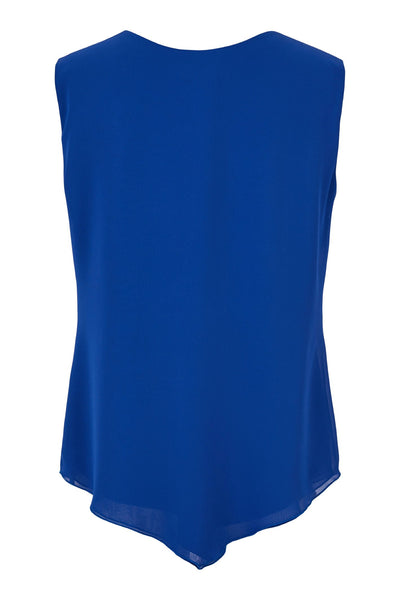 Godske 14341 Cobalt Blue Chiffon Vest Top - Rouge Boutique