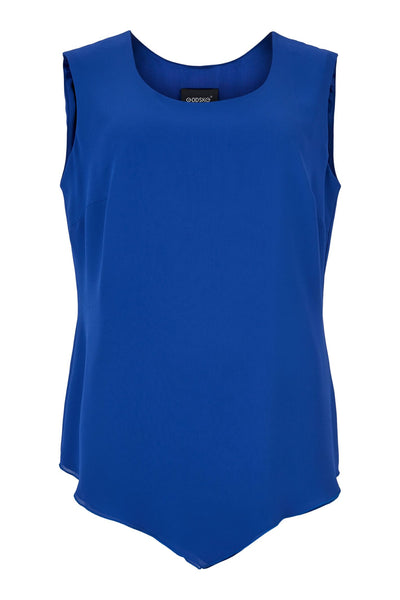 Godske 14341 Cobalt Blue Chiffon Vest Top - Rouge Boutique