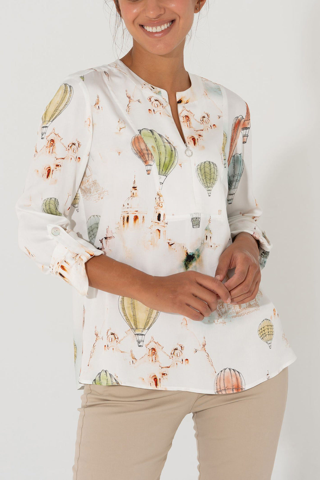 Bariloche Conifera Hot Air Balloon Print Shirt