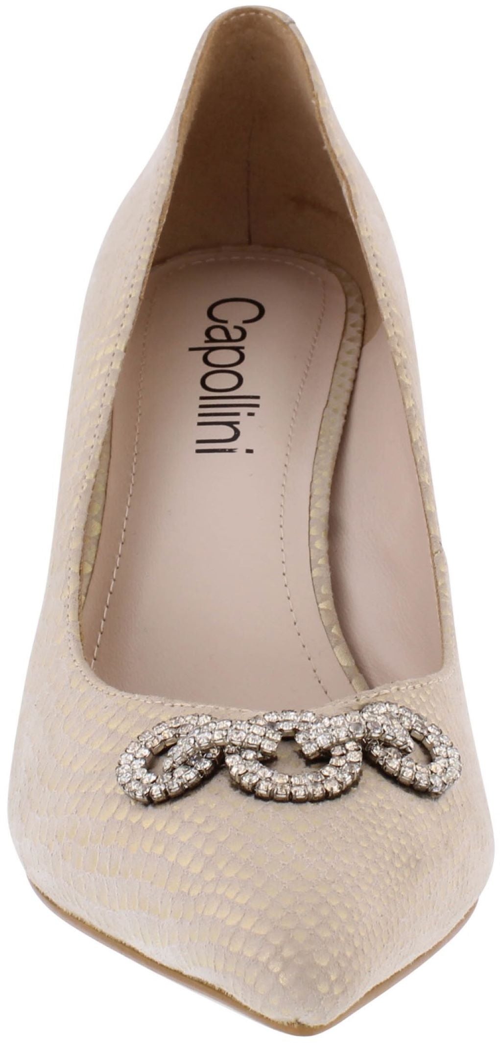 Capollini Diana Gold Heel Court Shoe