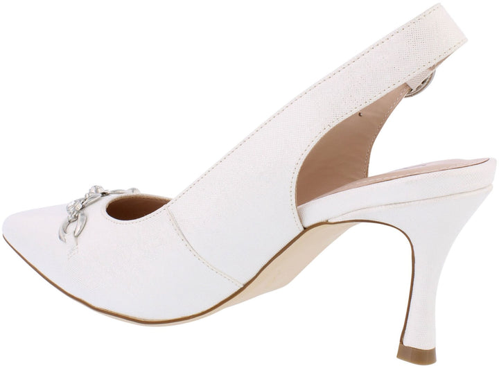 Capollini Eloise Cream Sling Back Shoe Heel L205