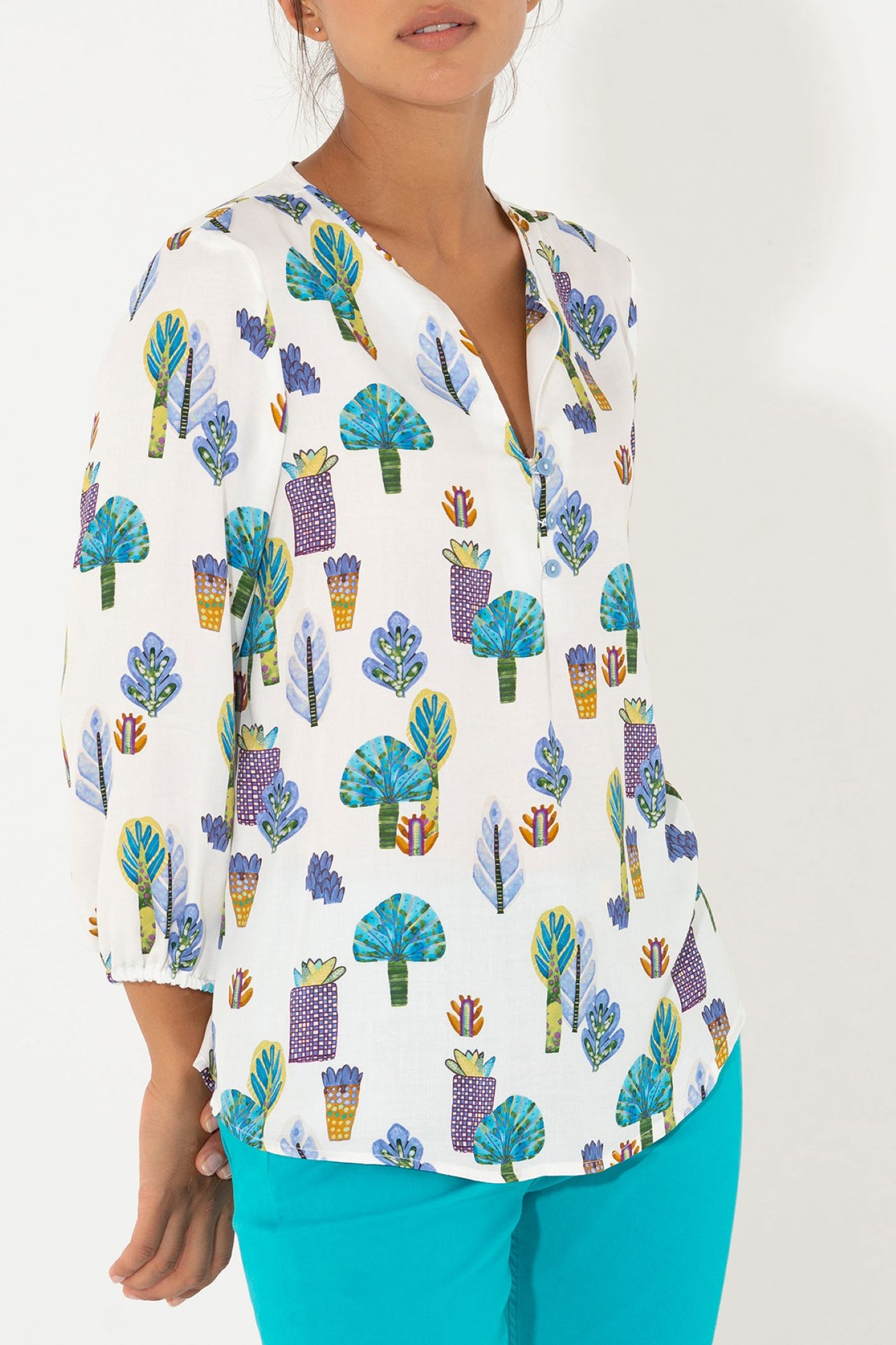 Bariloche Fugaz Turquoise Tunic Top
