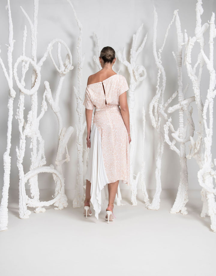 Kevan Jon Lucy Pleat Blush and Ivory