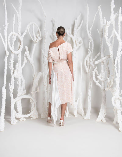 Kevan Jon Lucy Pleat Blush and Ivory