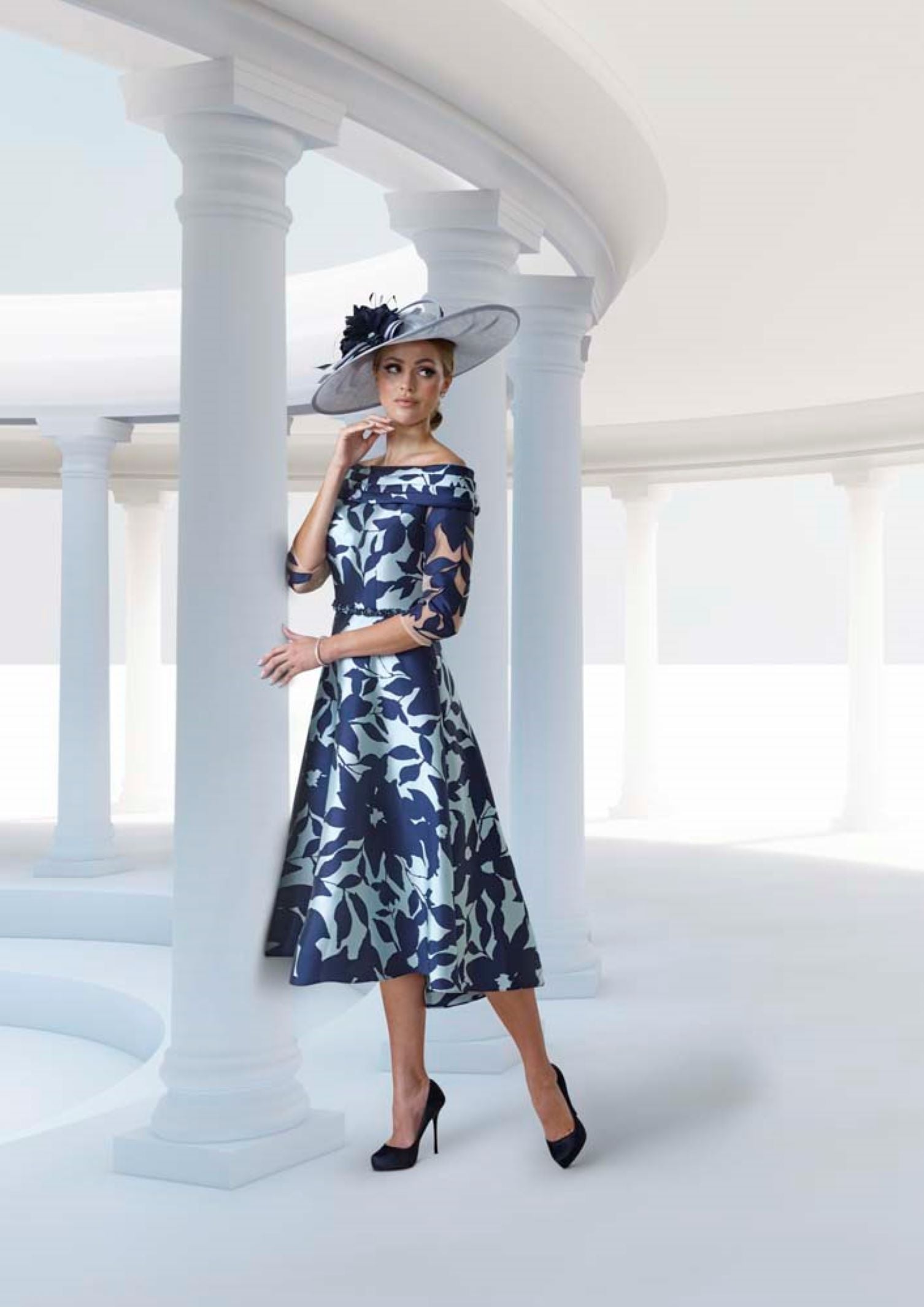 Aqua navy blue dress deals