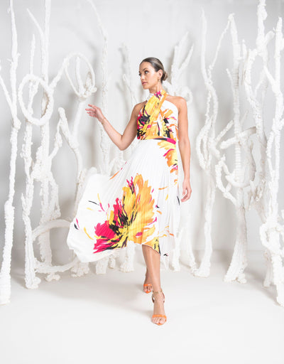 Kevan Jon Vienna Pleat Multi Colour Dress
