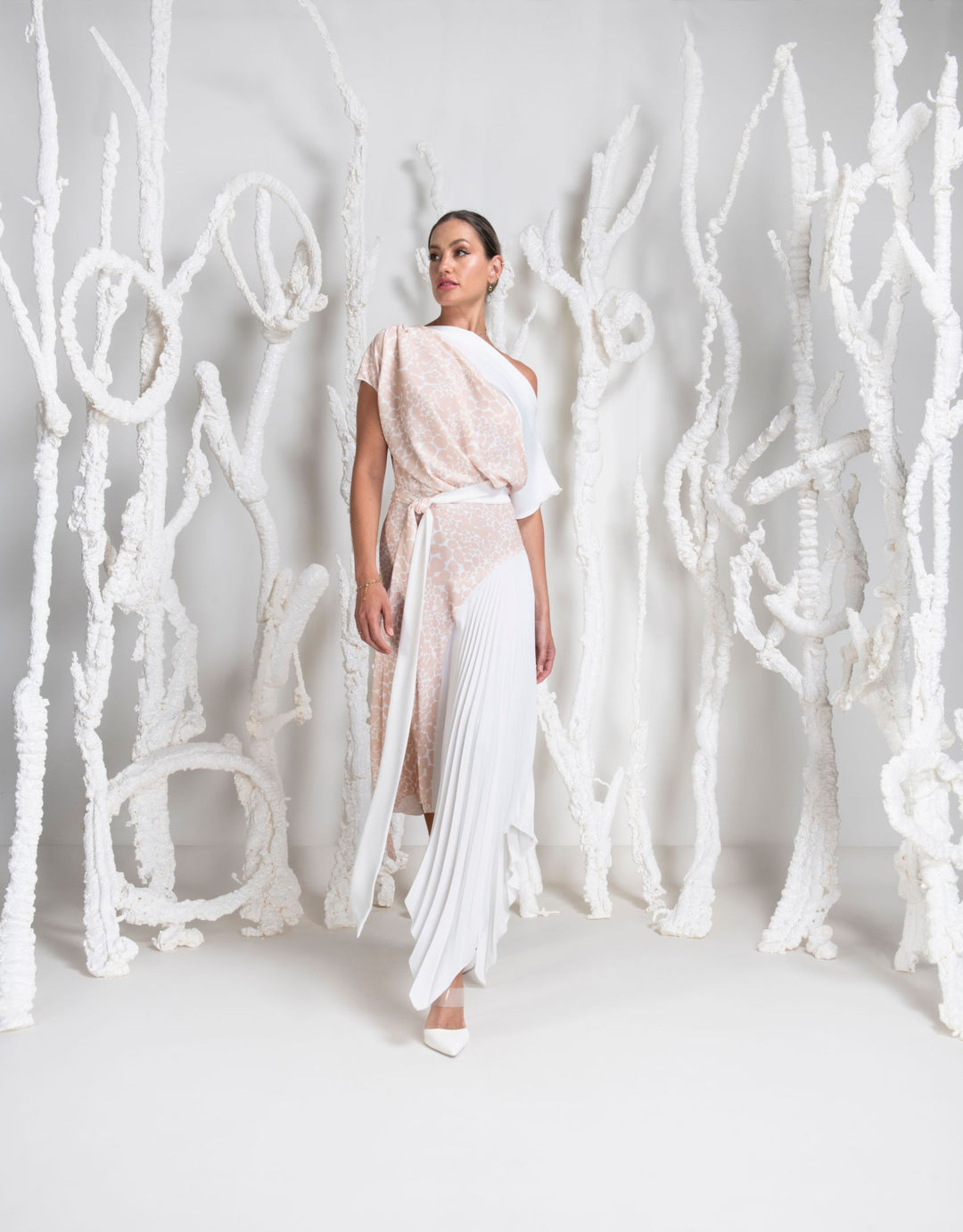Kevan Jon Lucy Pleat Blush and Ivory