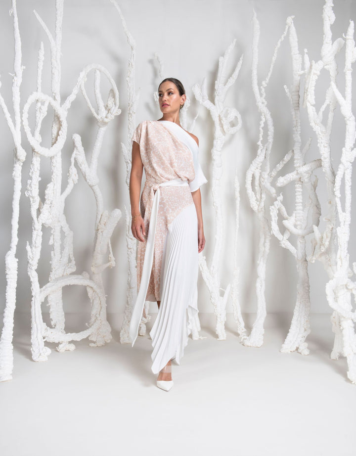 Kevan Jon Lucy Pleat Blush and Ivory