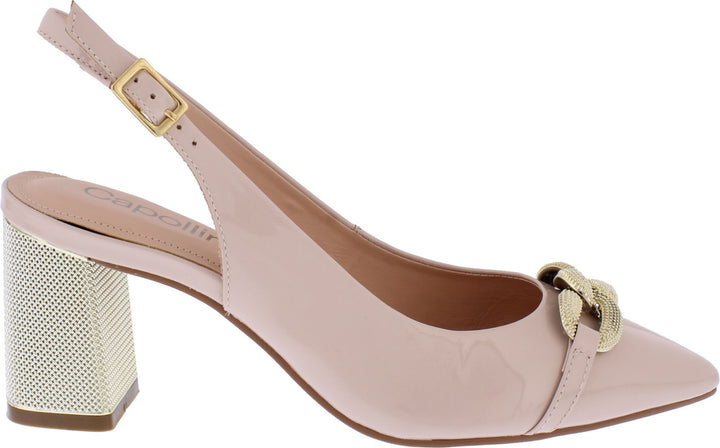 Capollini Mazy Nude Pink Patent Chain Shoe C108