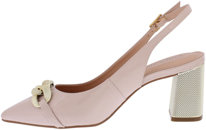 Capollini Mazy Nude Pink Patent Chain Shoe C108