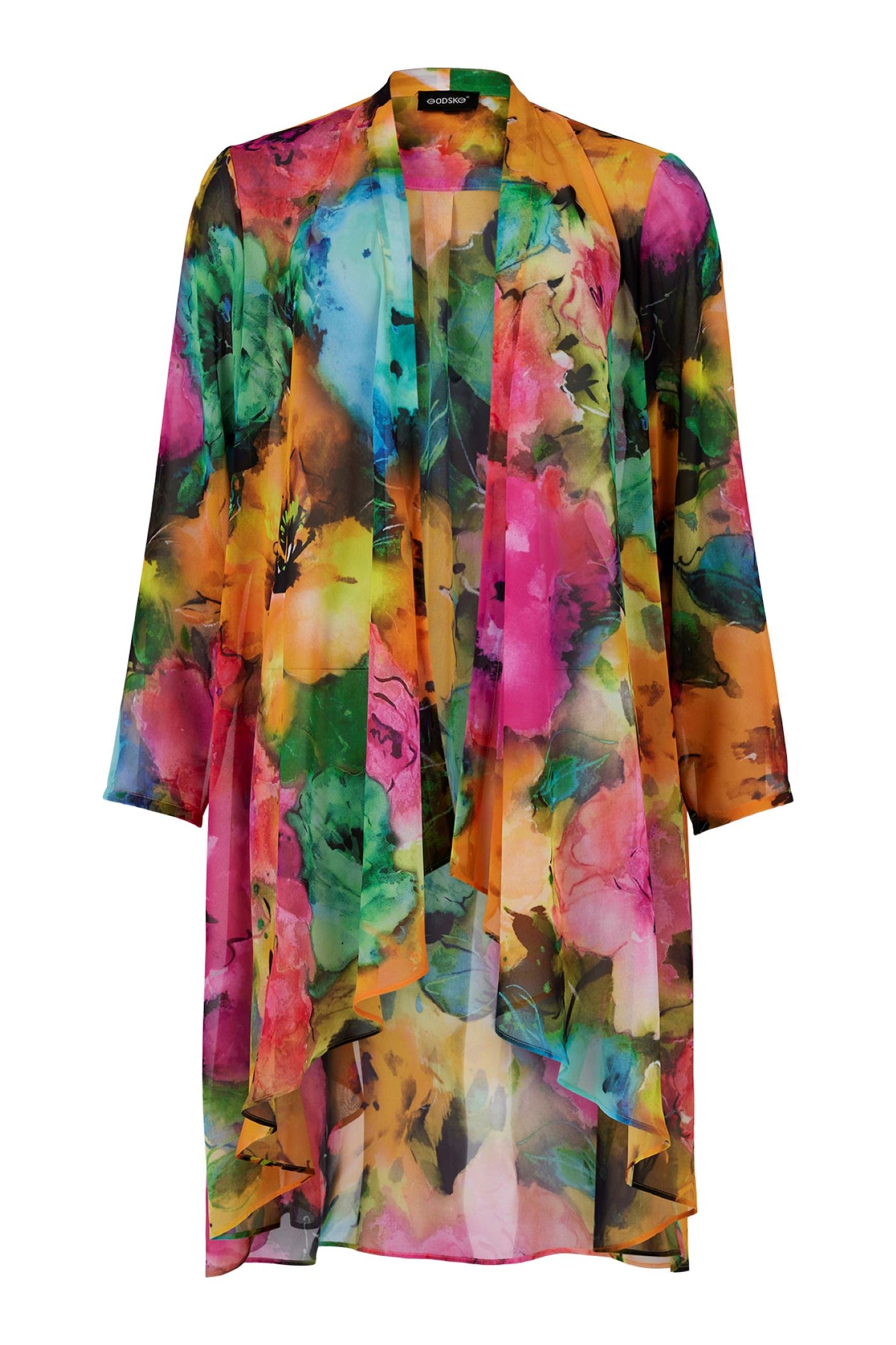 Tia 17300 Chiffon Multi Colour Pink Jacket