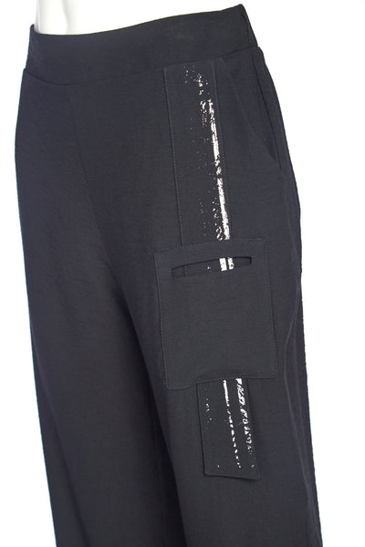 Naya NAS23144 Black Trouser with White Detail and Pocket
