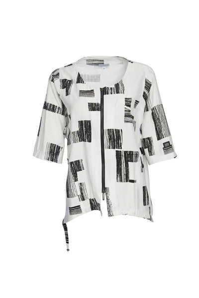 Naya ss216 White Black Zip Top Half Sleeve