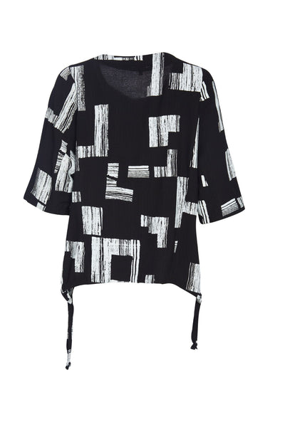 Naya NAS23216  Black White Zip Top Half Sleeve