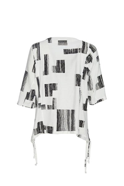Naya ss216 White Black Zip Top Half Sleeve