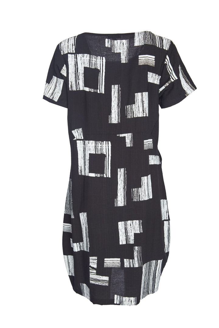 Naya nas23219 Black and White Dress Short Sleeves