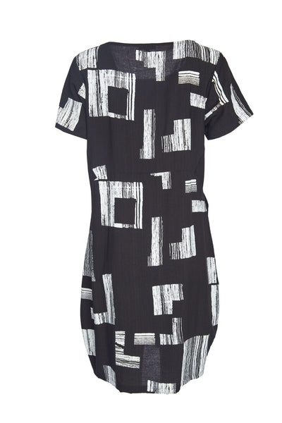 Naya nas23219 Black and White Dress Short Sleeves