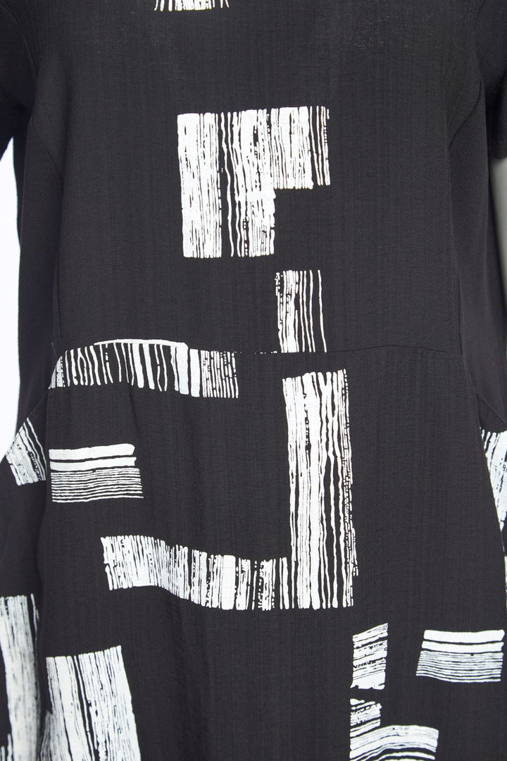 Naya nas23219 Black and White Dress Short Sleeves