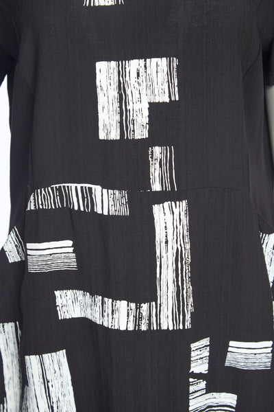 Naya nas23219 Black and White Dress Short Sleeves