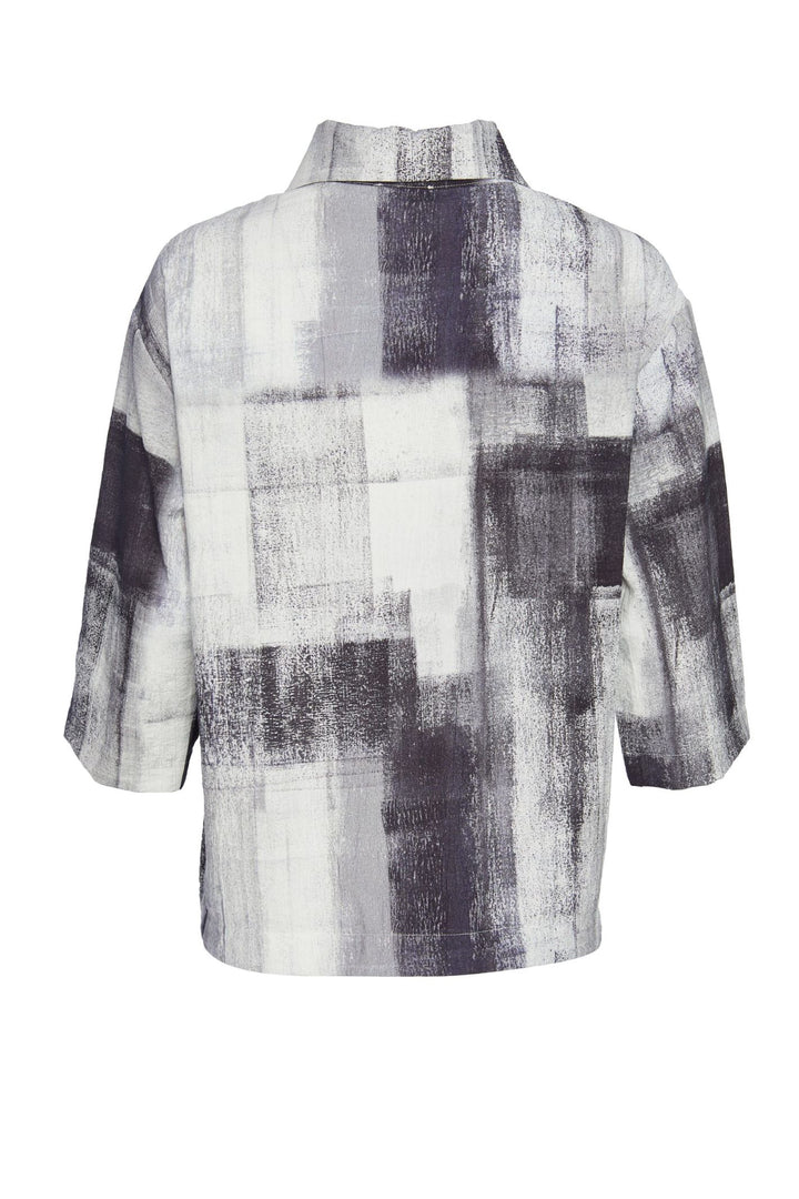 Naya NAS23239 Black White Grey Unlined Button Jacket