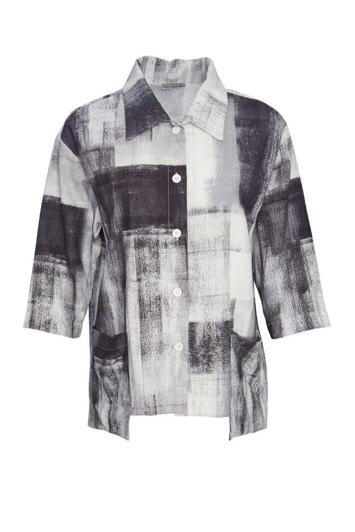 Naya NAS23239 Black White Grey Unlined Button Jacket