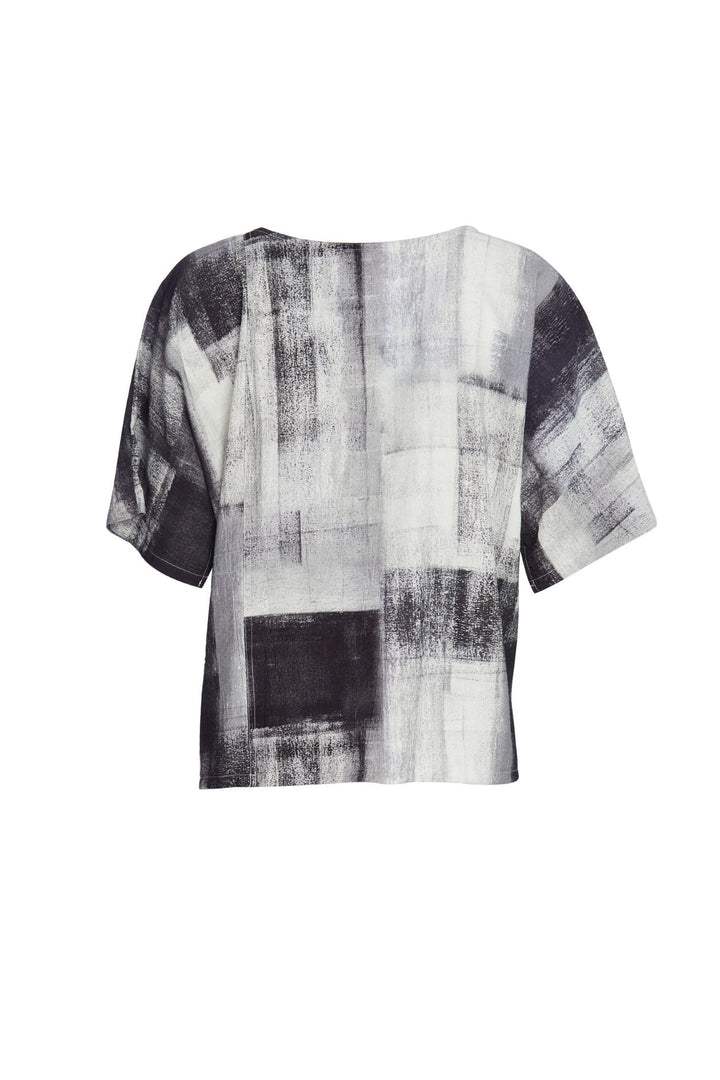 Naya NAS23240 Black White and Grey Print Top