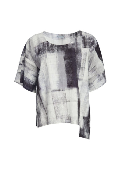 Naya NAS23240 Black White and Grey Print Top