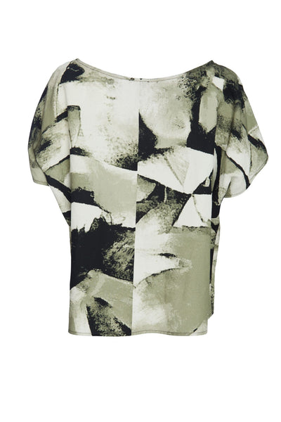 Naya NAS23269 Green Print Short Sleeve Top
