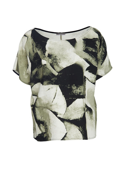 Naya NAS23269 Green Print Short Sleeve Top