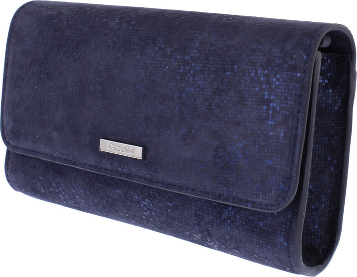 Capollini Navy Leather Clutch Bag