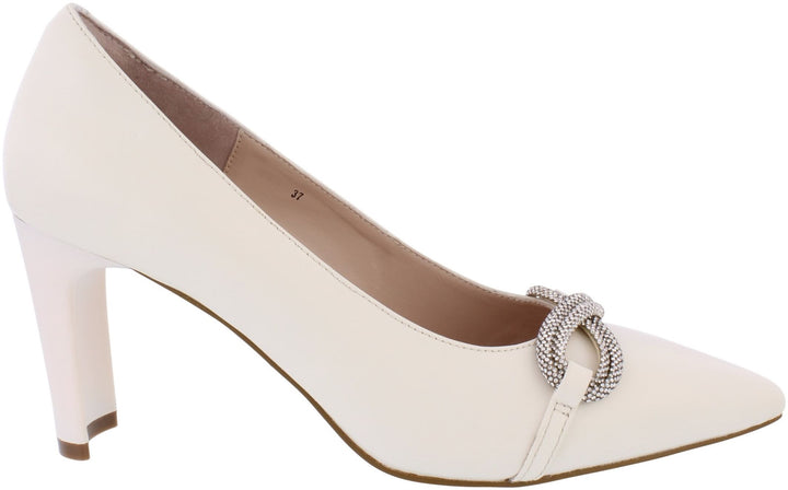 Capollini C190 Opal Porcelain Diamante Court Shoe