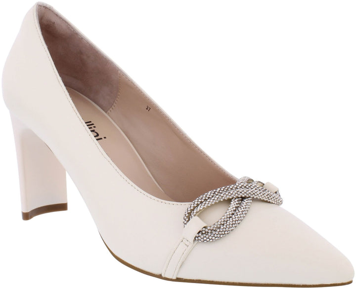 Capollini C190 Opal Porcelain Diamante Court Shoe