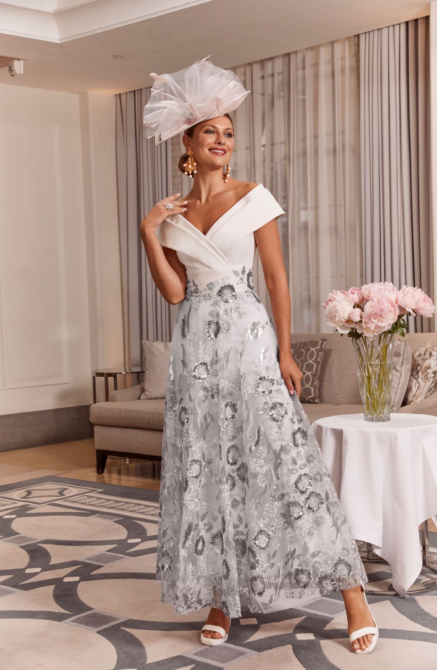 Veni Infantino 992031 Ivory and Silver Sequin Dress