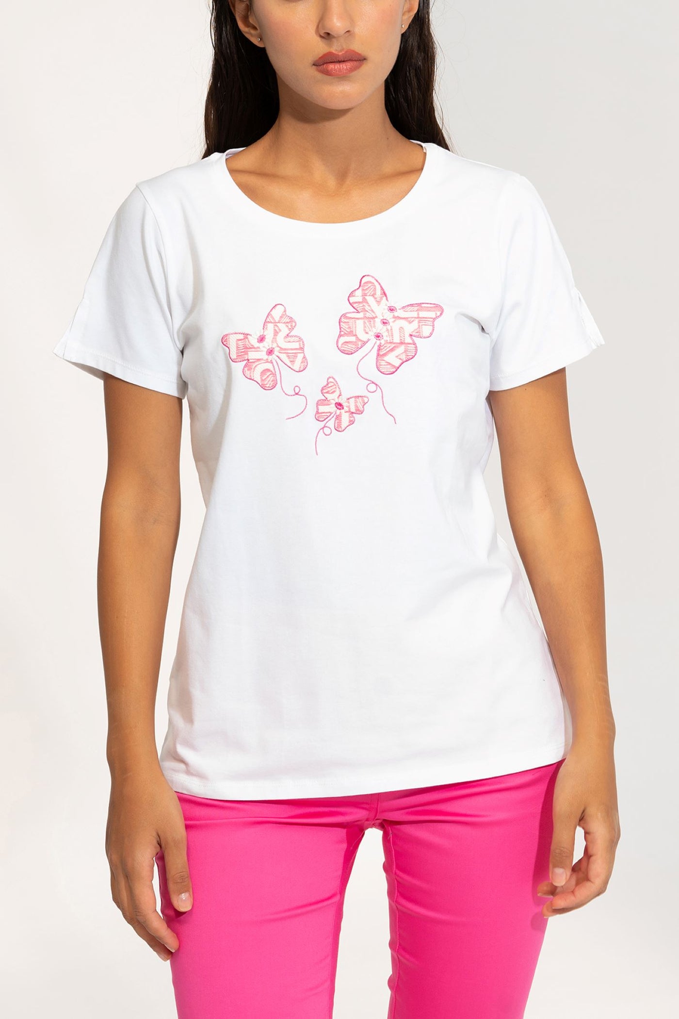 Bariloche Taiga White and Pink T Shirt