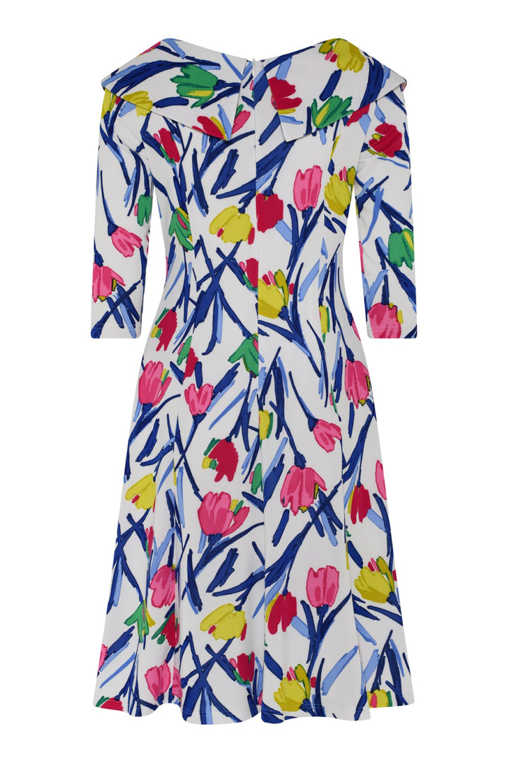 Tia 78653 Tulip print sleeve dress