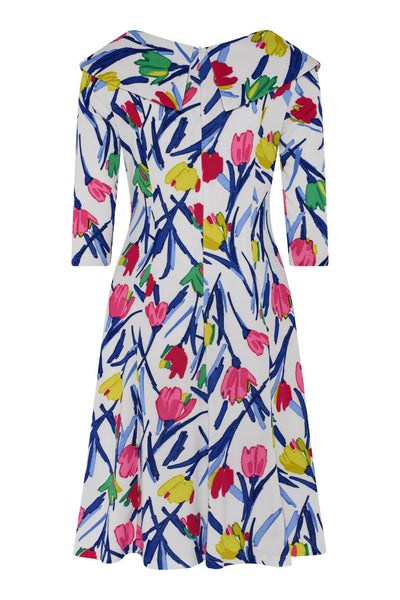 Tia 78653 Tulip print sleeve dress