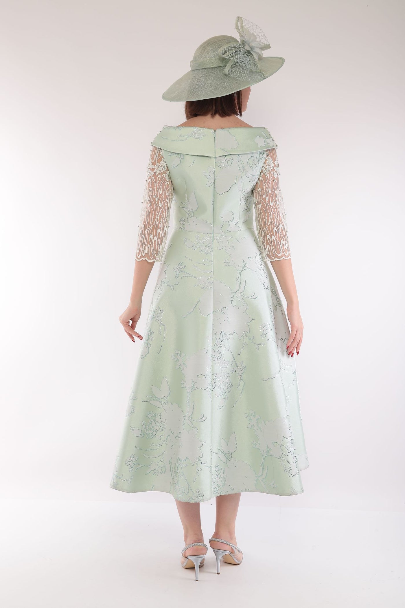 Bella Premium 2998 Mint Fit and Flare Dress