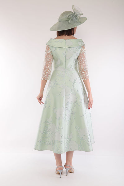 Bella Premium 2998 Mint Fit and Flare Dress
