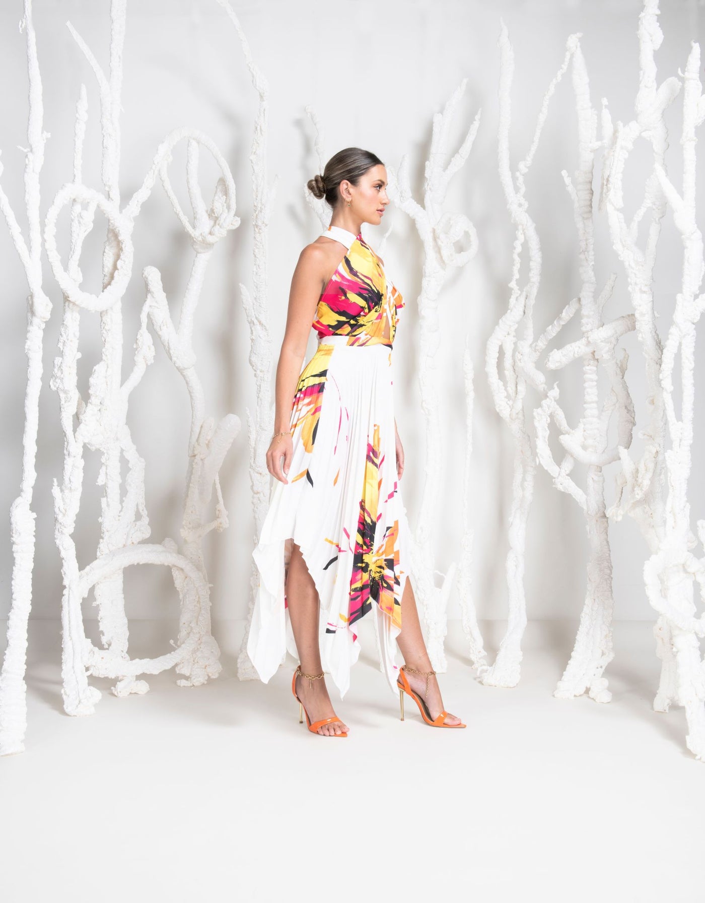 Kevan Jon Vienna Pleat Multi Colour Dress