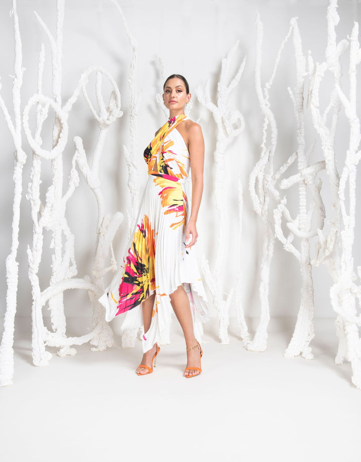 Kevan Jon Vienna Pleat Multi Colour Dress